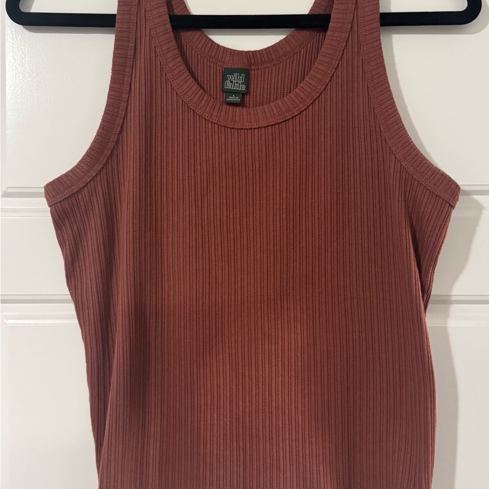 Wild Fable Mauve Ribbed Tank Top